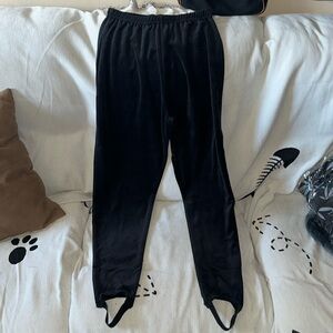 David Calais medium black stretchy leggings with foot bands